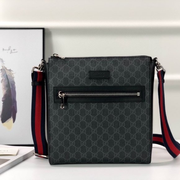 Brand new GUCCI male shoulder Bag Crossbody bag Black Grey